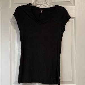 Poofw gray, short-sleeve, V-neck t-shirt